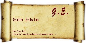 Guth Edvin névjegykártya